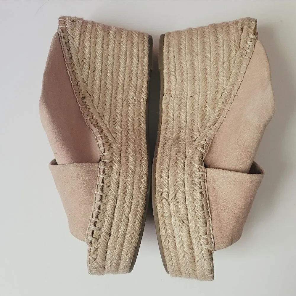 Franco Sarto Tiffany Crisscross Wedges in Blush Pink Size 9